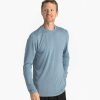 Men * | Original Free Fly: Men'S Bamboo Lightweight Long Sleeve Blue Fog