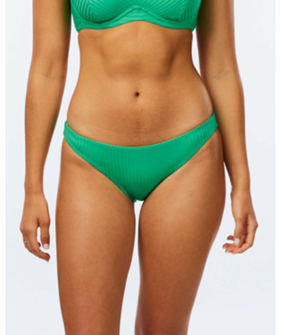 Women * | Exclusive Design Rip Curl: Premium Surf Cheeky Bikini Bottom Green