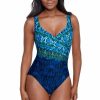 Women * | Sale Online Miraclesuit: One Piece Alhambra Underwire It'S A Wrap Swimsuit Blue Multi