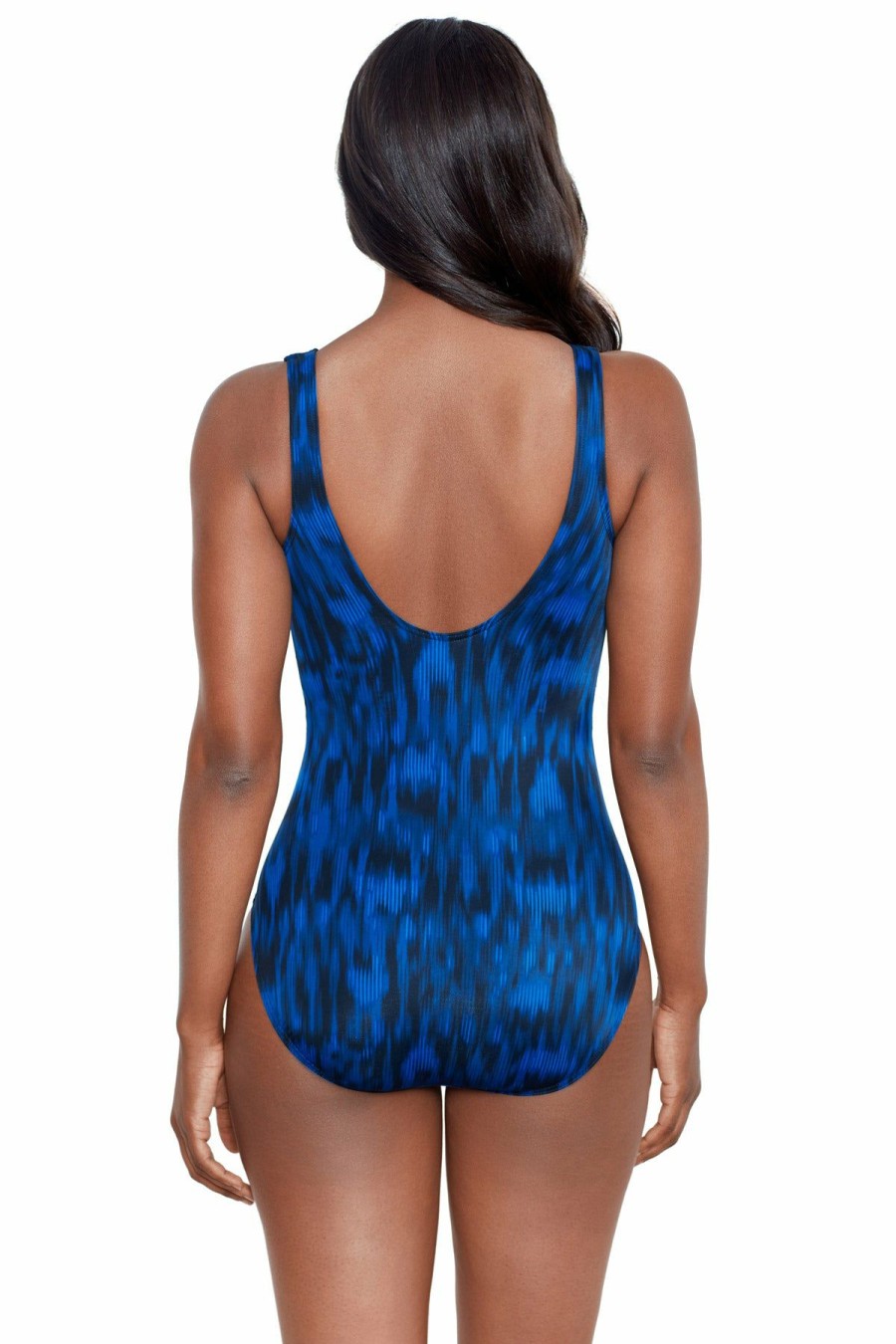 Women * | Sale Online Miraclesuit: One Piece Alhambra Underwire It'S A Wrap Swimsuit Blue Multi