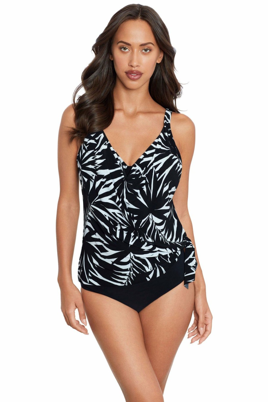 Women * | Original Magicsuit: Chicly Shade Winnie Tankini Top Black/White