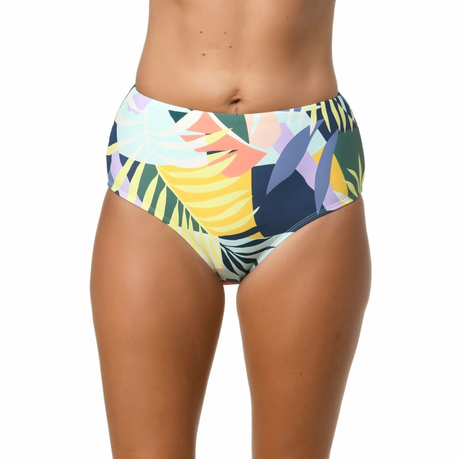 Women * | Exclusive Design Jantzen: Tropical Utopia Comfort Core Bottom Azure