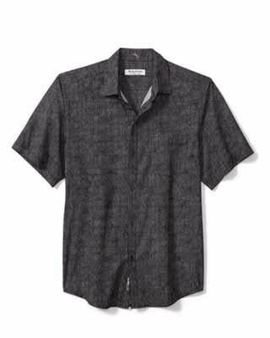 Men * | Original Tommy Bahama: Bahama Coast Tiles Shirt Black