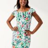 Clothing * | Bargain Sale Tommy Bahama: Tropi-Calling Off-The-Shoulder Spa Dress White