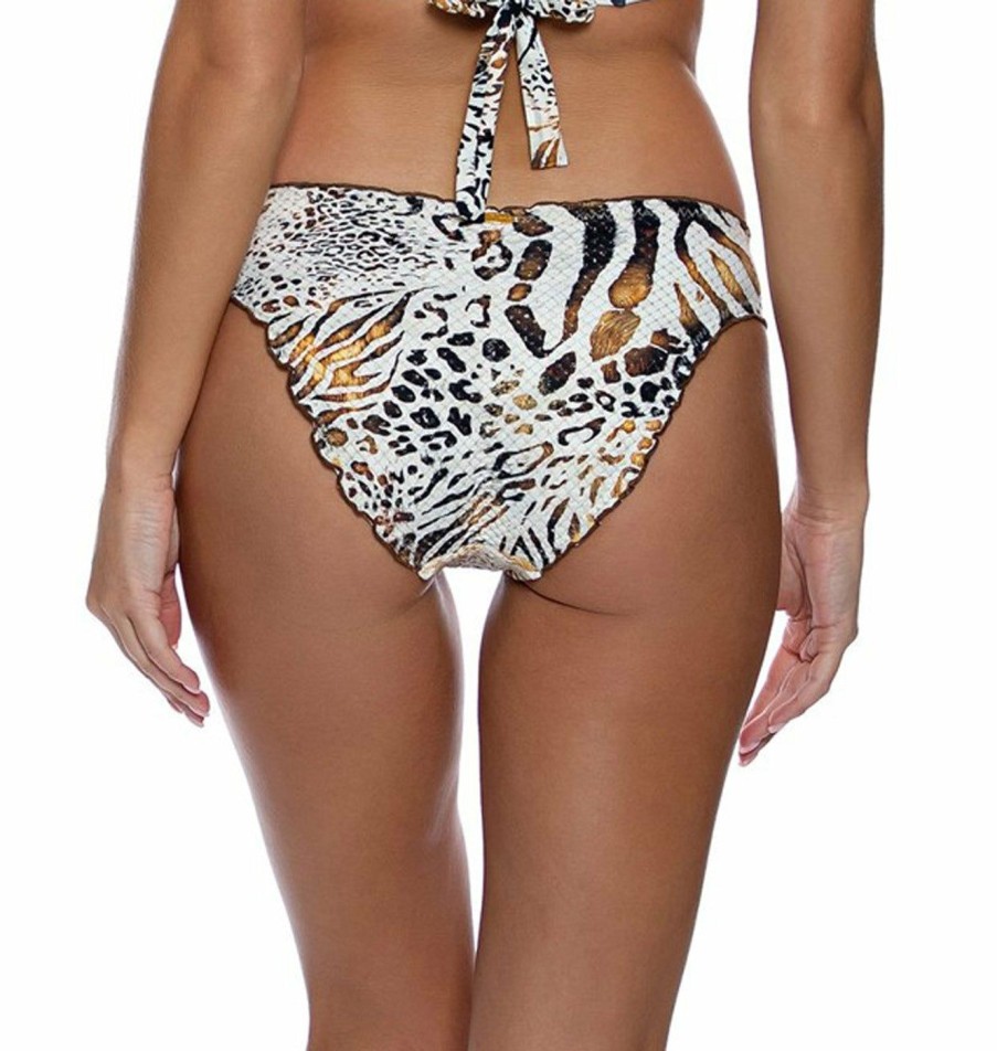 Women * | High Quality Luli Fama: Animale Full Ruched Back Bottom Cream