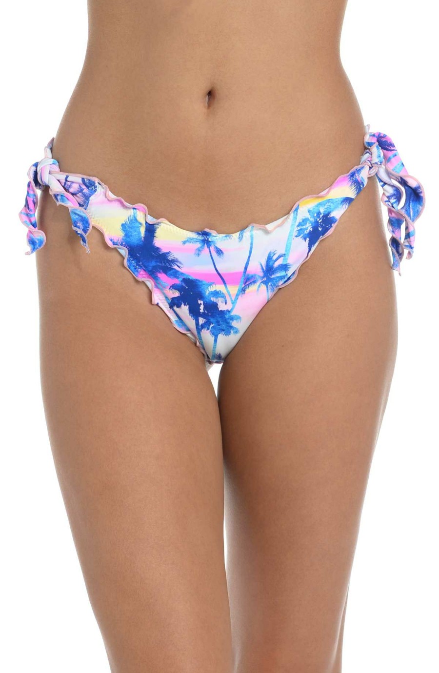 Women * | Exclusive Design Hobie: Palm Beach Side Tie Merrow Hipster Bikini Bottom Multi