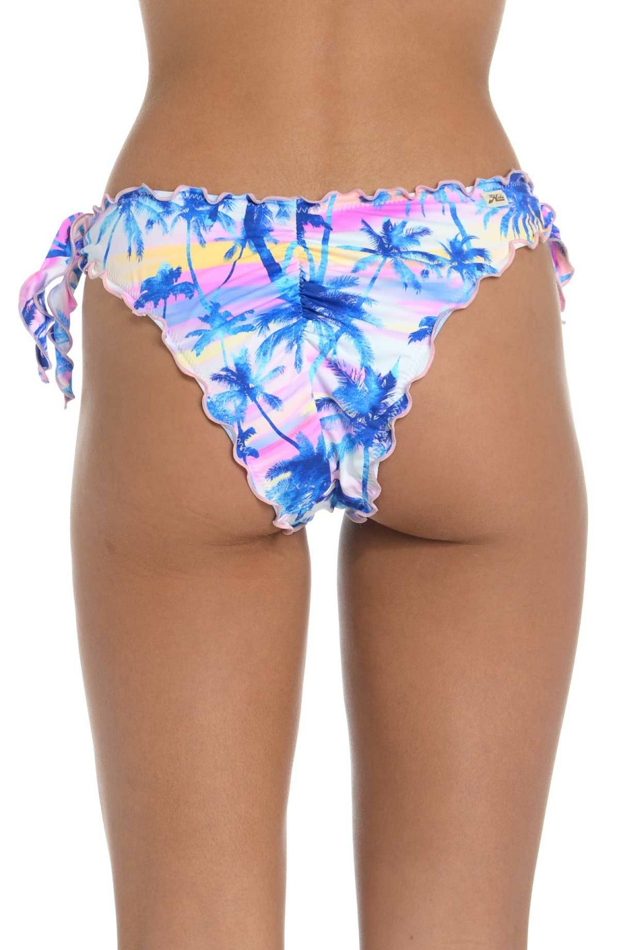 Women * | Exclusive Design Hobie: Palm Beach Side Tie Merrow Hipster Bikini Bottom Multi