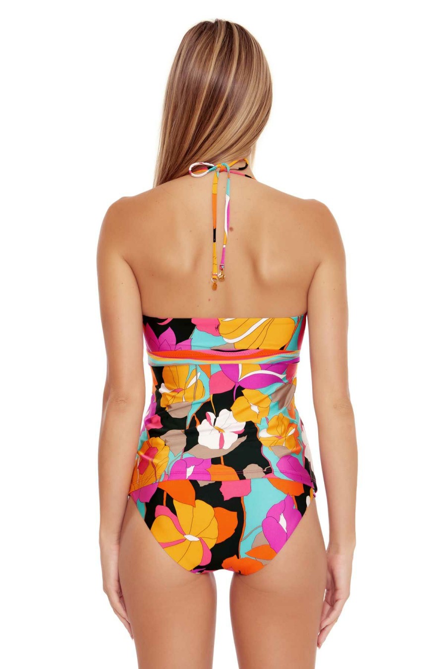 Women * | New Trina Turk: Gemini Halter Tankini Top Multi