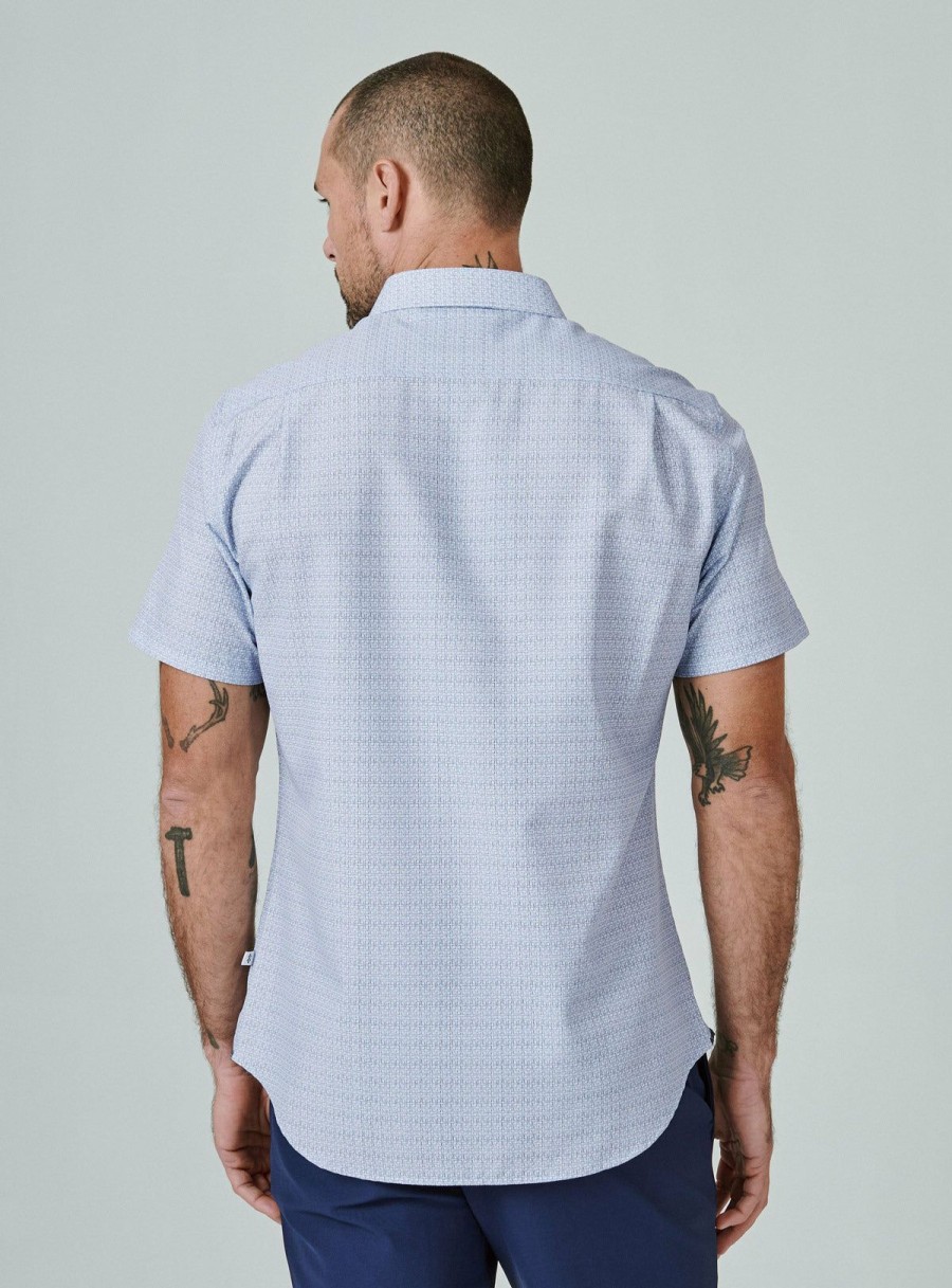 Men * | Store 7 Diamonds: Toledo Short Sleeve Shirt Lt.Blue