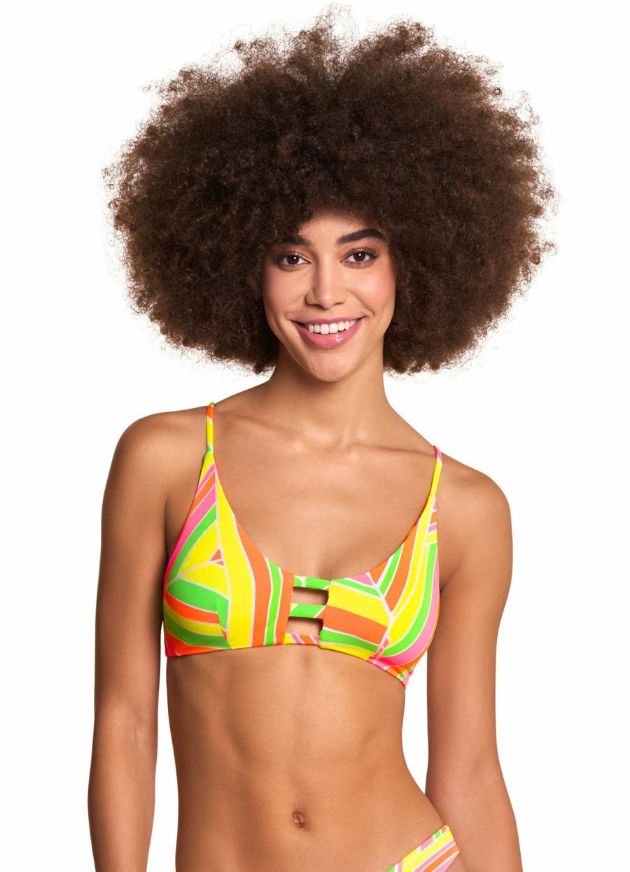 Women * | New Maaji: Magnetic Crate Sporty Bralette Bikini Top Multi