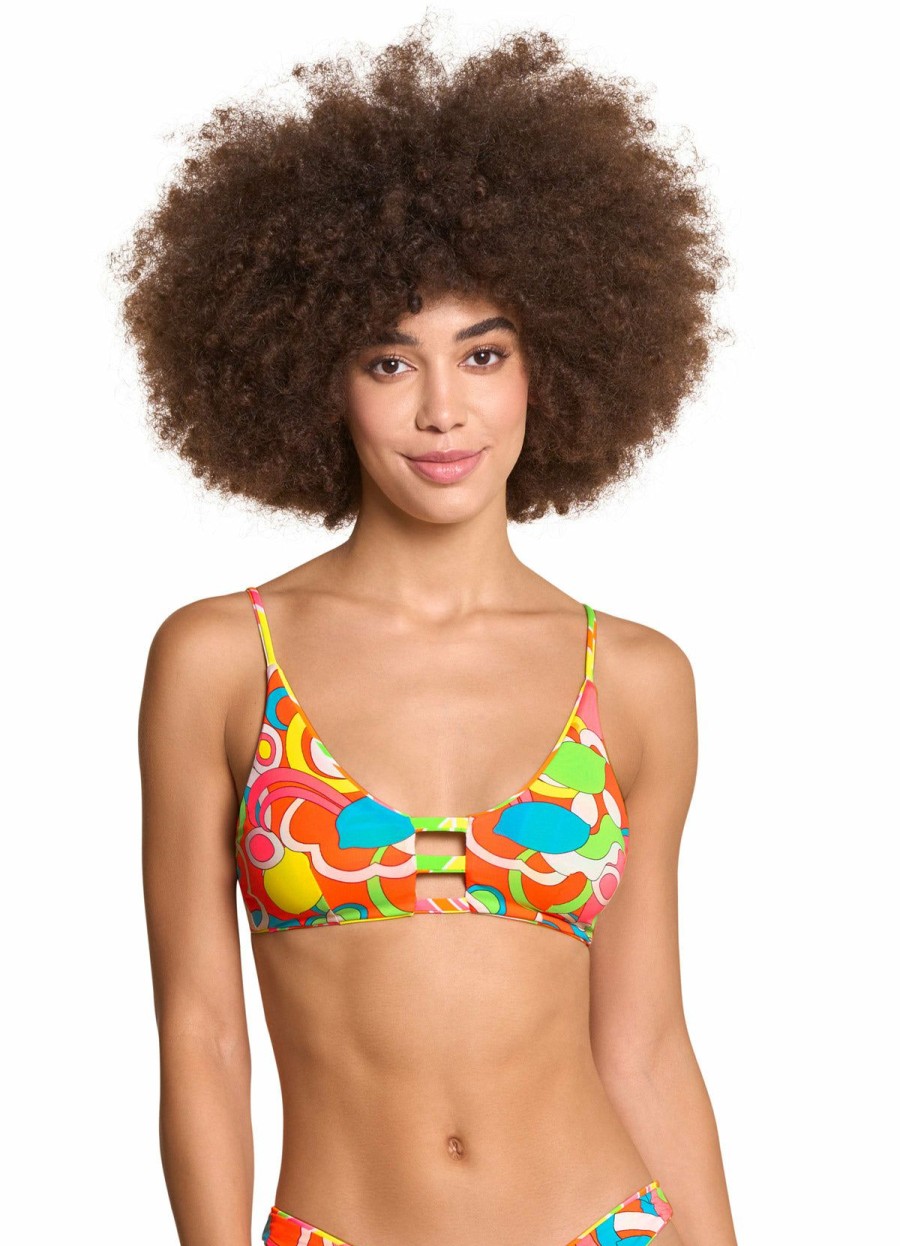 Women * | New Maaji: Magnetic Crate Sporty Bralette Bikini Top Multi