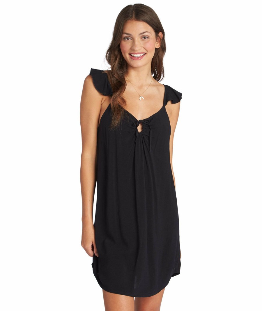 Clothing * | Original Roxy: Future Thoughts Woven Mini Dress Black