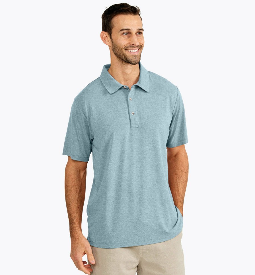 Men * | High Quality Free Fly: Men'S Bamboo Flex Polo Hthrtide