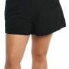 Women * | Online Store Maxine: Plus Solid Woven Boardshort Black