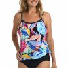 Women * | Original Maxine: One Piece Party Palm Faux Tankini Multi