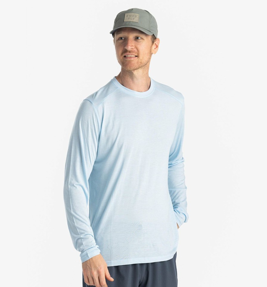 Men * | Store Free Fly: Men'S Bamboo Lightweight Long Sleeve Bluebird