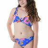 Kids * | Limited Edition Hobie Girls: Peace, Love, & Daisies Bralette Set Sea Blue