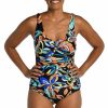 Women * | Attractive Maxine: One Piece Watercolor Expressions Twist Front Maillot Multi