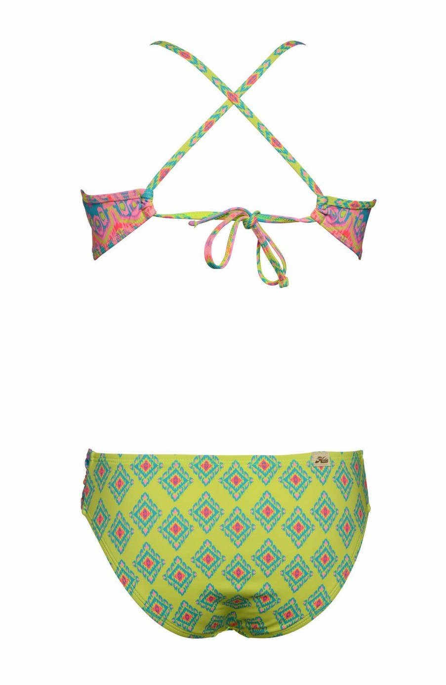 Kids * | Unique Hobie Girls: Ikat Tides Hankini Set Citron