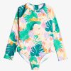 Kids * | Attractive Roxy: Girl'S 2-7 Paradisiac Island Long Sleeve Onesie Rashguard Gpn5