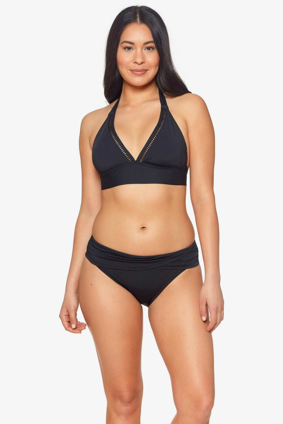 Women * | Special Offers Bleu: Behind The Seams Halter Bikini Top Waverunr