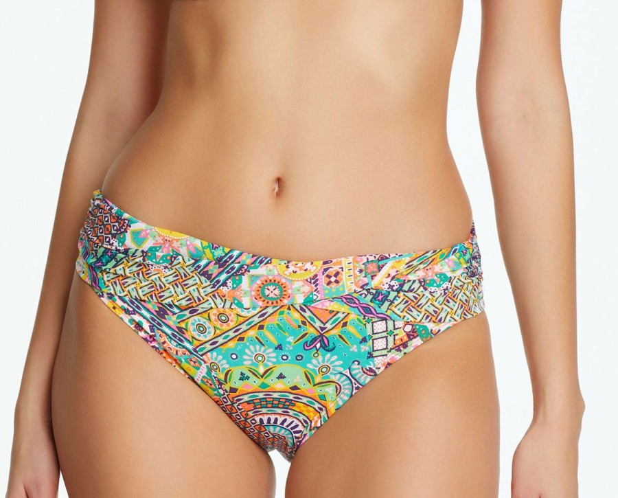 Women * | Low Price Bleu: Seriously Sunny Sarong Hipster Bikini Bottom Multi