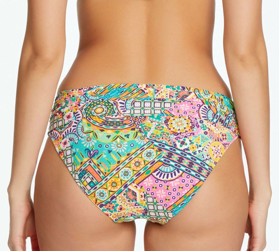 Women * | Low Price Bleu: Seriously Sunny Sarong Hipster Bikini Bottom Multi