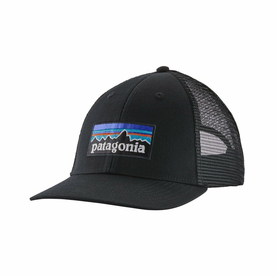 Accessories * | Sale Online Patagonia: P-6 Logo Lopro Trucker Hat Black