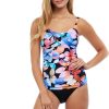 Women * | Low Price Profile: Color Rush Underwire D-Cup Tankini Top Black Multi