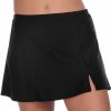 Women * | New Penbrooke: Plus Solid Side Slit Skirted Bottom Black