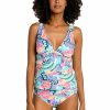 Women * | Low Price La Blanca: Waves Of Color Twist Front Tankini Top Multi