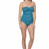 Women * | Opening Sales Jantzen: Solids Vamp Bandeau Tankini Top Teal