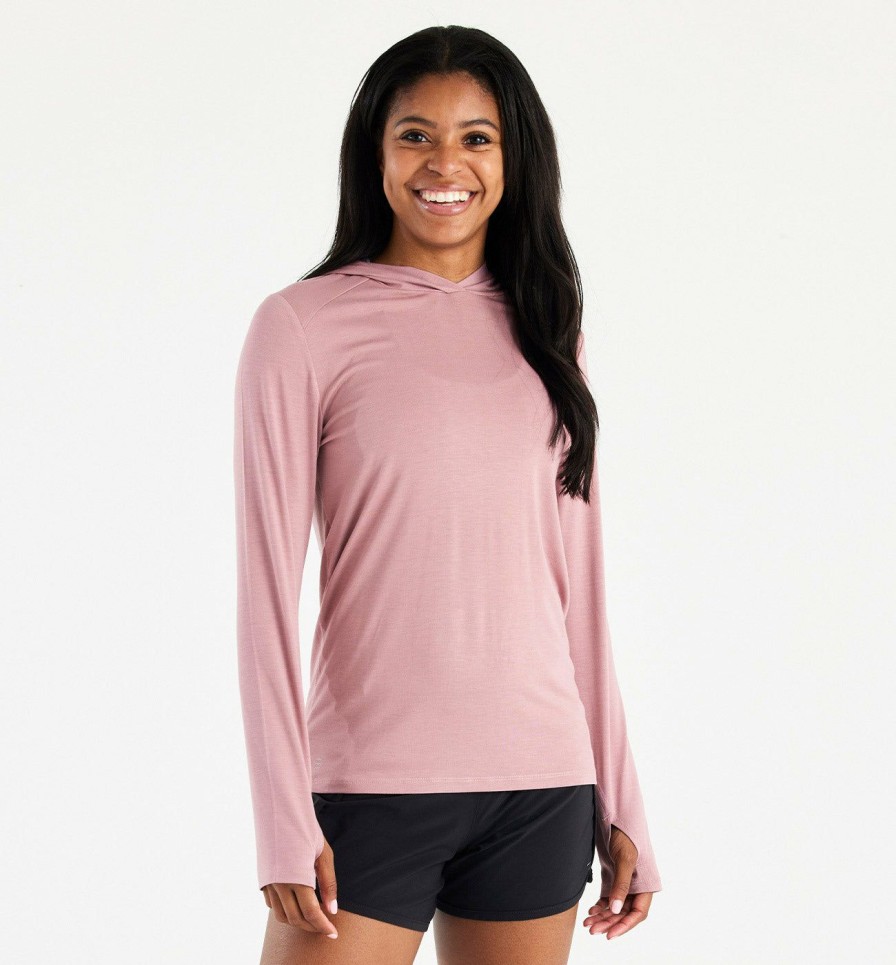 Clothing * | Best Sale Free Fly: Women'S Bamboo Shade Hoody Ii Ash Rose