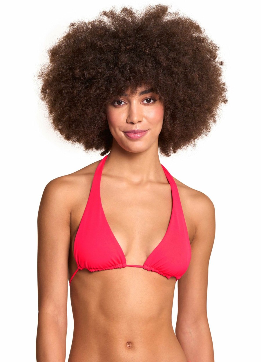 Women * | New Maaji: Cherry Kalima Halter Triangle Bikini Top Red