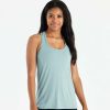 Clothing * | Best Sale Free Fly: Women'S Bamboo Motion Racerback Tank Ocn Mist