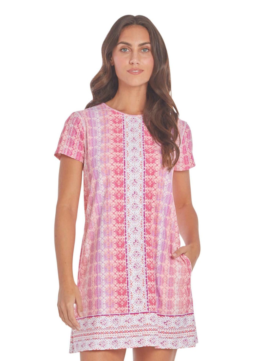 Clothing * | Original Cabana Life: Short Sleeve Shift Dress Napa