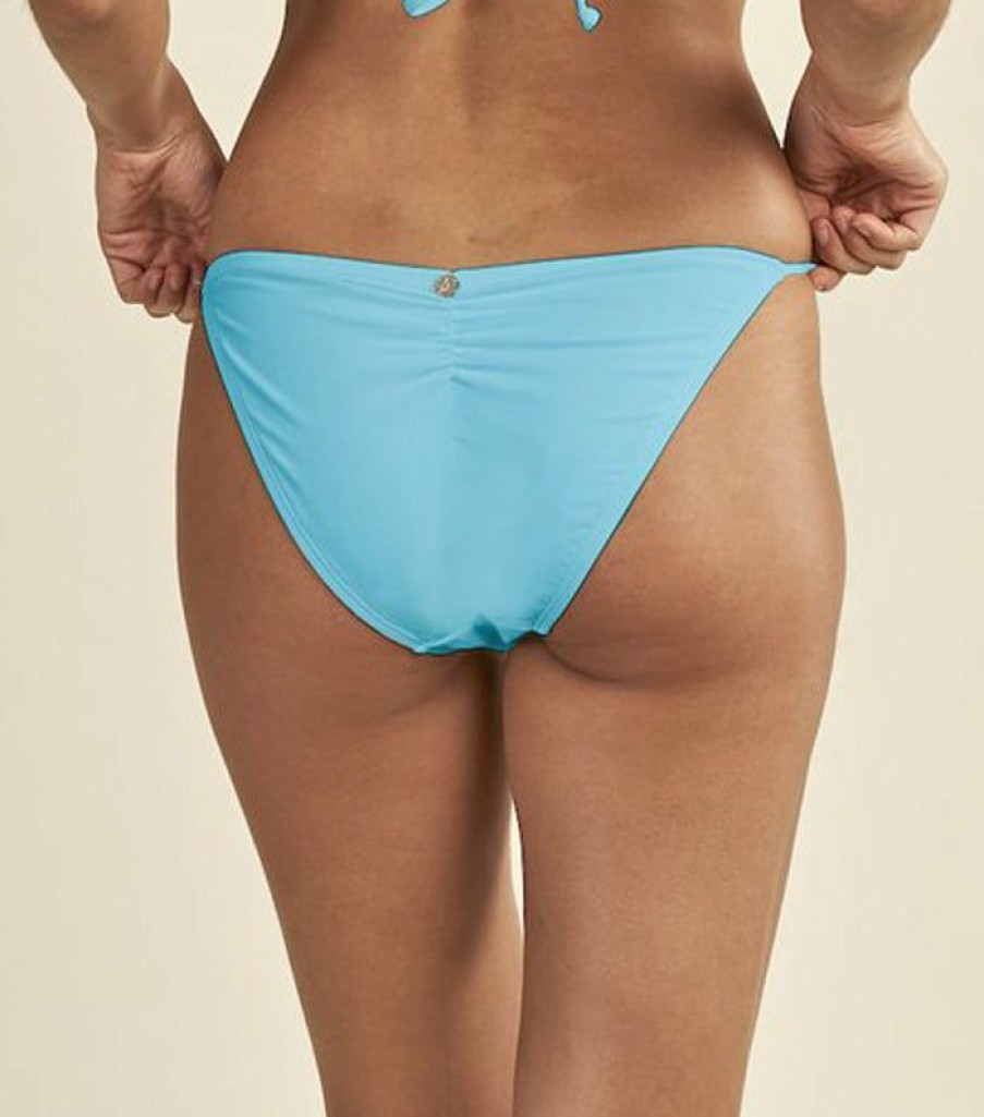 Women * | Best Sale Quintsoul: Essentials Solid Tie Side Bottom Aqua