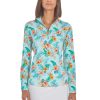 Women * | Low Price Cabana Life: Essentials Wicking Performance Zip Top Cayman