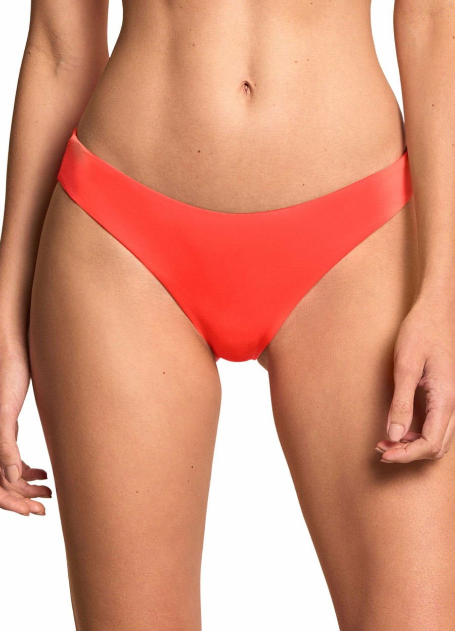 Women * | High Quality Maaji: Fire Sublimity Classic High Leg Bikini Bottom Orange