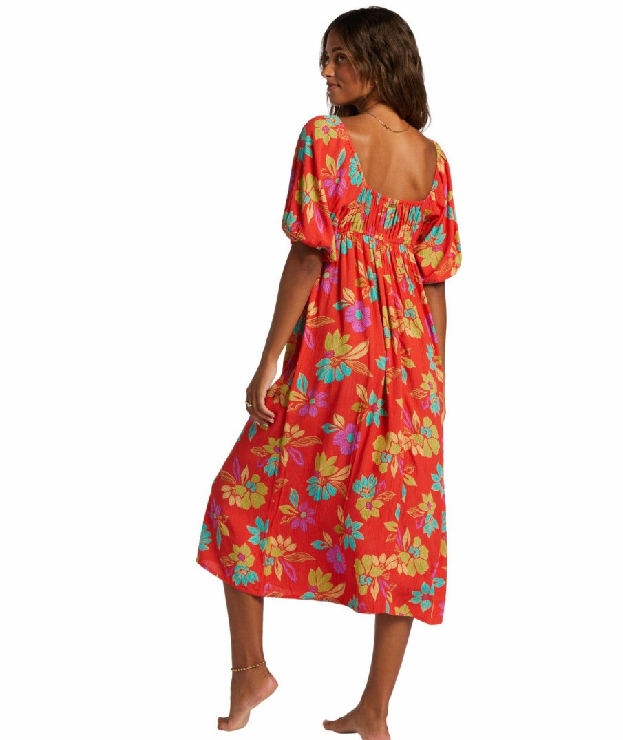 Clothing * | Original Billabong: True Romance Midi Dress Rne0