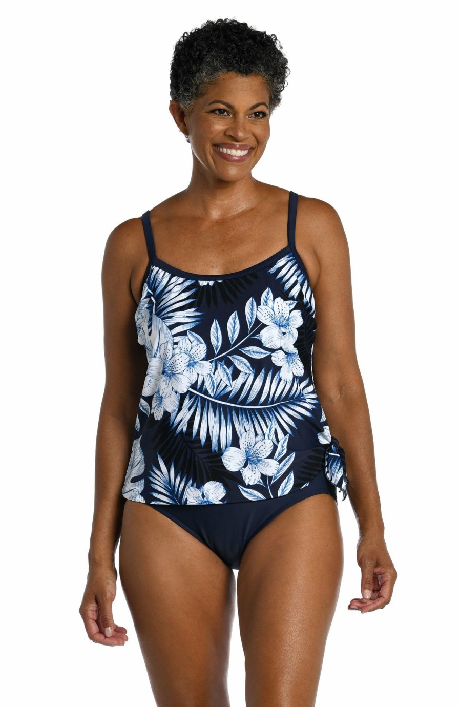 Women * | Original Maxine: One Piece Moonlight Faux Tankini Indigo Blue