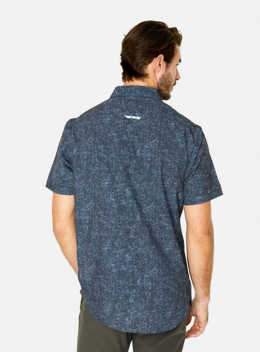 Men * | Unique 7 Diamonds: Ocean Drive Short Sleeve Shirt Navy