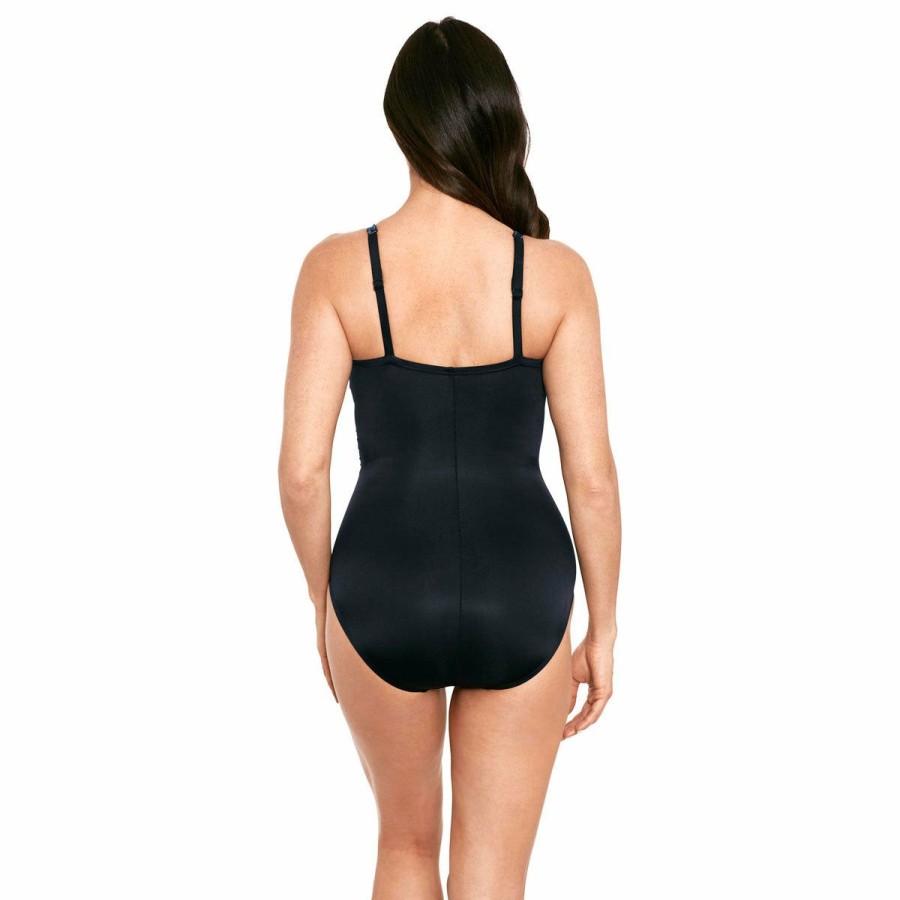 Women * | Limited Edition Miraclesuit: One Piece Titania Mesh Mystique Swimsuit Black Multi