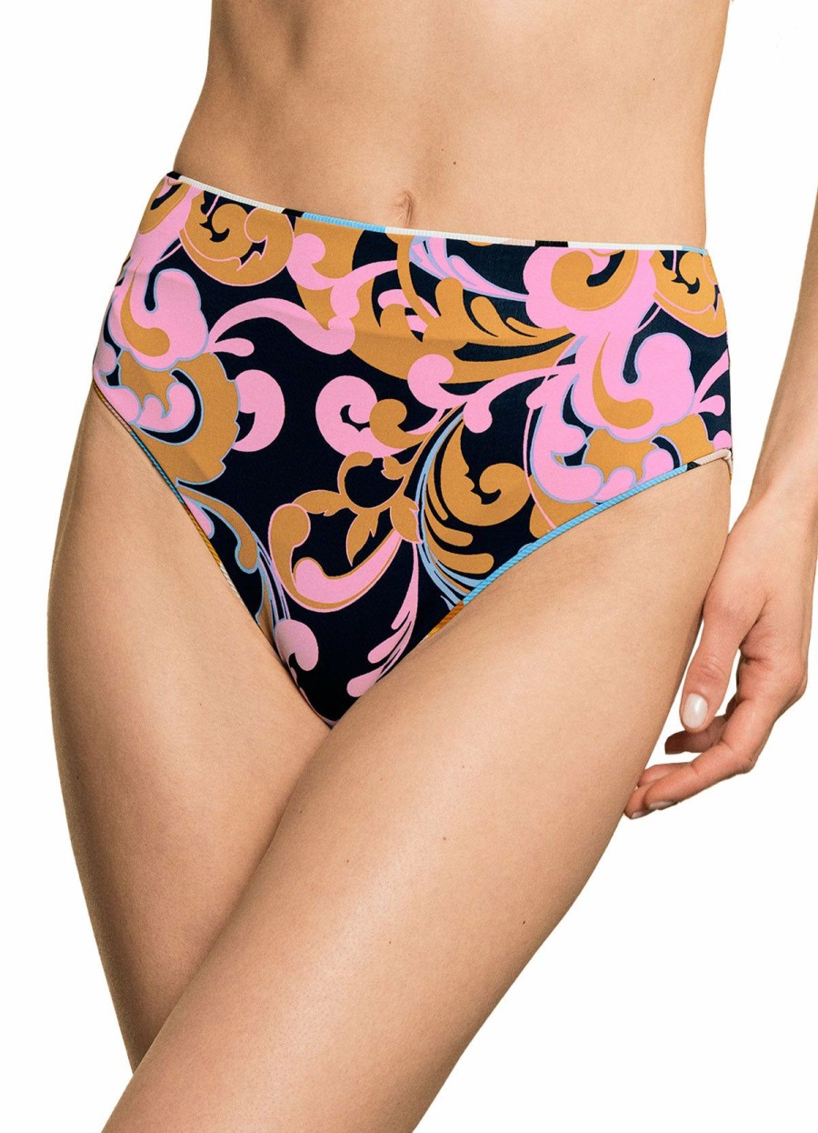 Women * | Unique Maaji: Picasso Suze Q High Rise / High Leg Bikini Bottom Multi