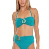 Women * | Sale Online Trina Turk: Empire Lurex Bandeau Top Marine