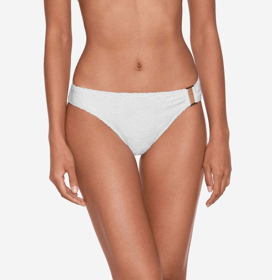 Women * | Opening Sales Lauren: Crochet Ring Front Hipster Bottom White