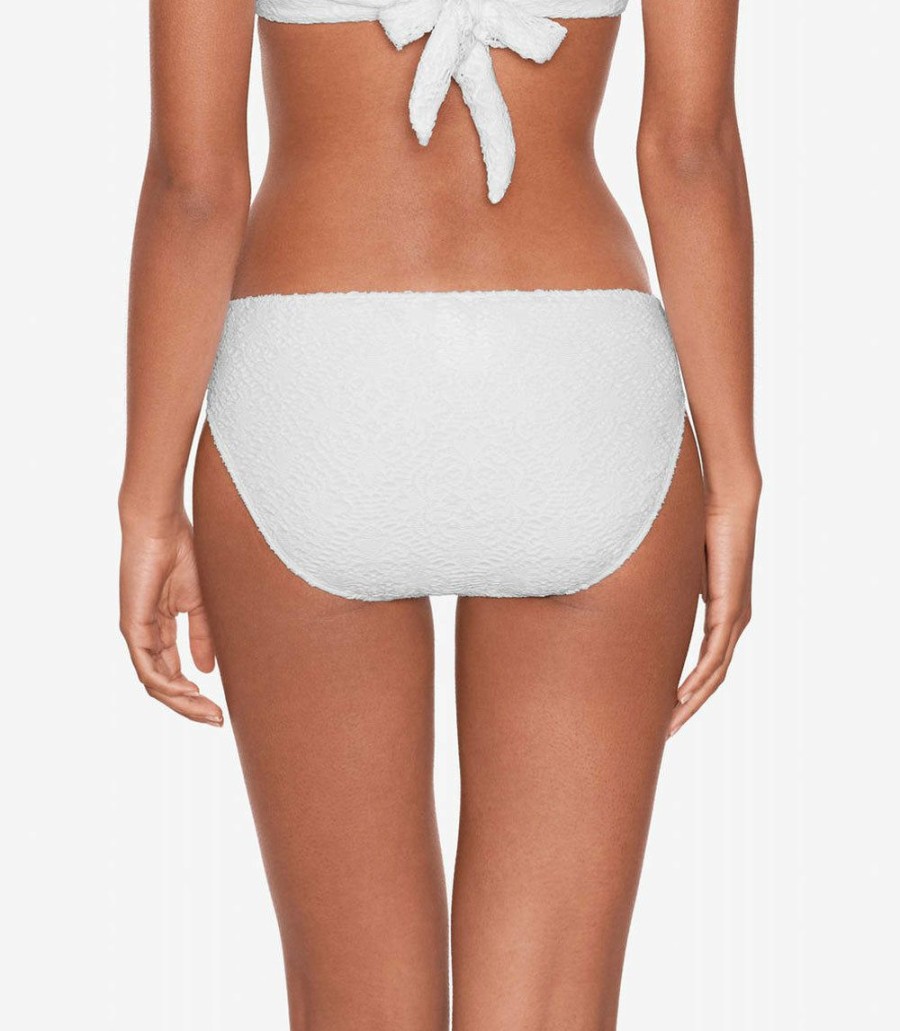 Women * | Opening Sales Lauren: Crochet Ring Front Hipster Bottom White