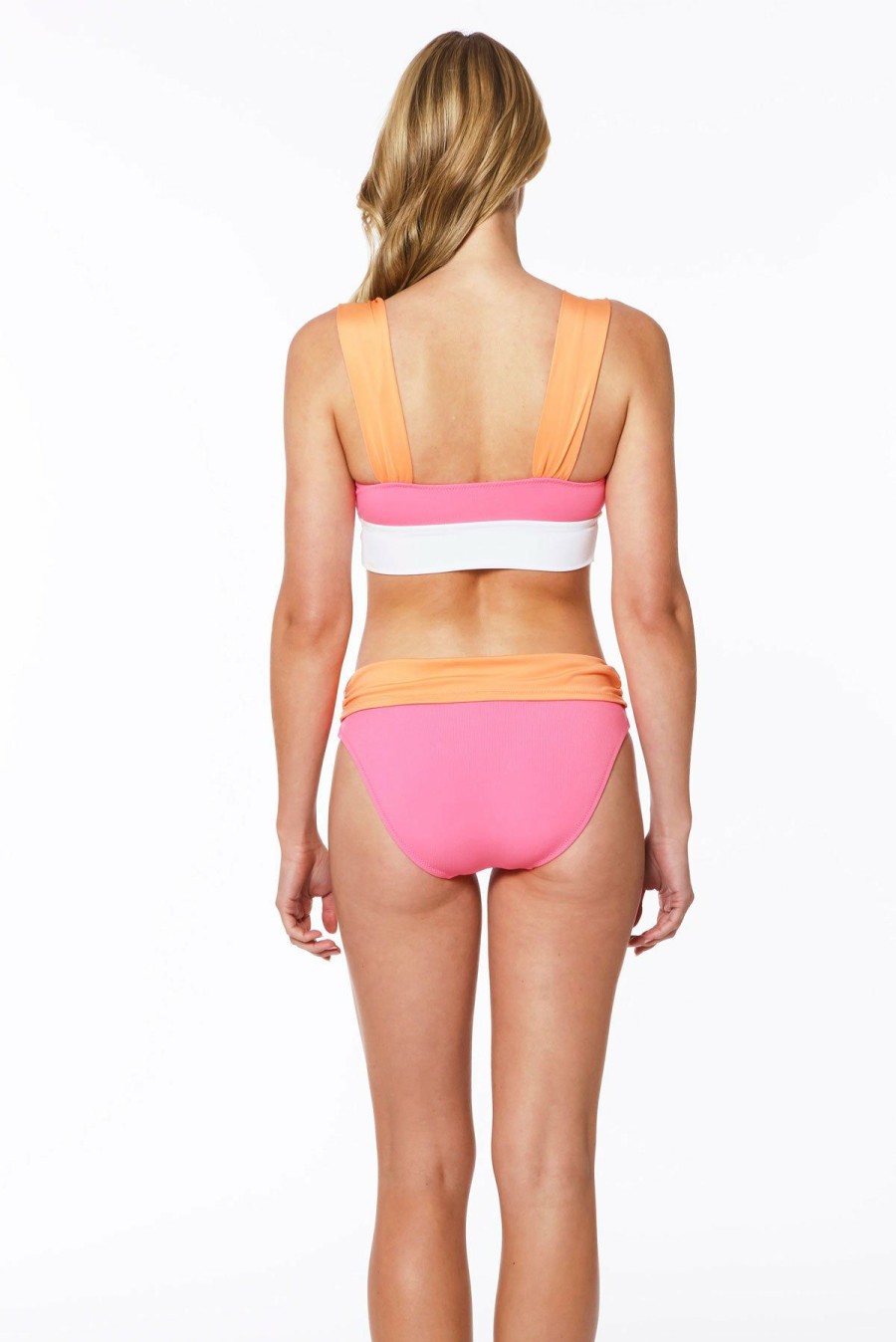 Women * | Best Sale Sanctuary: Block Party Twist Crop Over The Shoulder Bra Multi