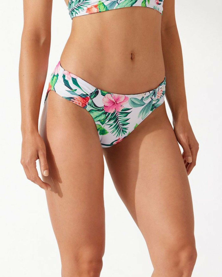 Women * | High Quality Tommy Bahama: Tropi-Calling Reversible Shirred Hipster Bottom Nvy Rev