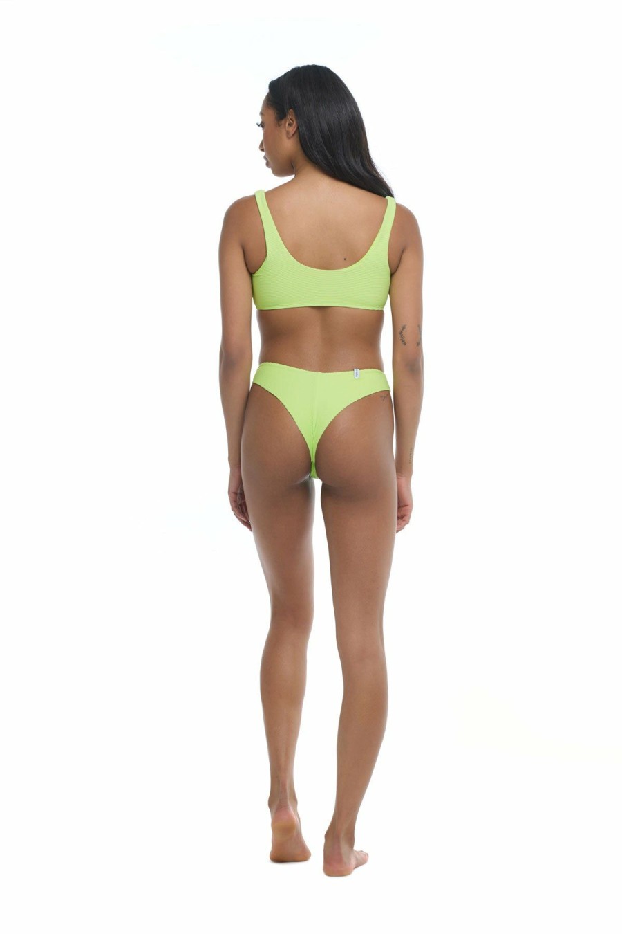 Women * | Sale Online Body Glove: Spectrum Kate Scoop Bikinii Top Chartreu